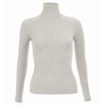 Light Grey Polo Neck Clingy Jumper