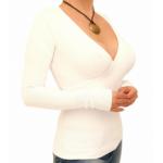 Ivory V Neck Clingy Jumper