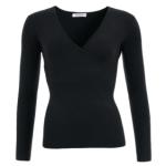 Black V Neck Clingy Jumper