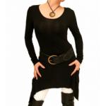 Black Waterfall Tunic Top