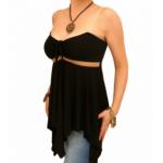 Black Strappy Tunic Top