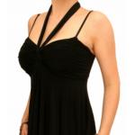 Black Strappy Halter Neck Tunic Top