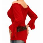 Red off the Shoulder Bell Sleeve Top