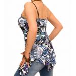 Purple Floral Print Strappy Tunic Top