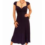 Purple Sweetheart Neckline Dress