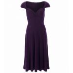 Purple Sweetheart Neckline Dress