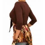 Brown Three Quarter Sleeve Shrug