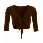 Brown Three Quarter Sleeve Shrug