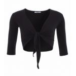 Black Three Quarter Sleeve Shrug