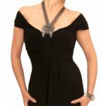 Black Halter Chain Evening Dress