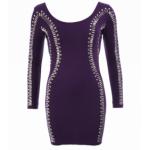 Purple Silver Beaded Mini Dress/Top