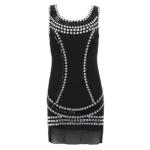 Black Jewelled Lined Mesh Tunic Top