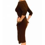 Brown Elegant Wrap Dress