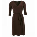 Brown Elegant Wrap Dress