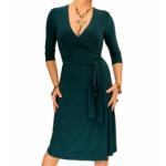 Teal Elegant Wrap Dress