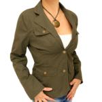 Fully Lined Khaki Jacket with Pockets