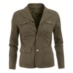Fully Lined Khaki Jacket with Pockets
