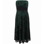 Green and Black Lace Strapless Dress