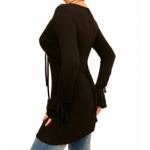 Black Coin Trim Tunic Top