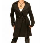 Black Three Quarter Length Mac Coat