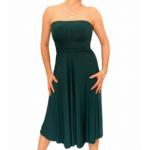 Teal Slinky Strapless Dress