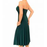 Teal Slinky Strapless Dress