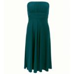 Teal Slinky Strapless Dress