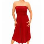 Red Slinky Strapless Dress