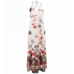 Red and White Floral Maxi Dress
