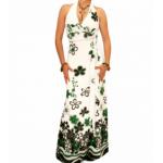 Green and White Floral Maxi Dress