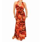 Orange and Brown Tie Dye Maxi Dress