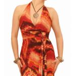 Orange and Brown Tie Dye Maxi Dress