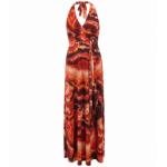 Orange and Brown Tie Dye Maxi Dress