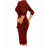 Red Squiggle Print Wrap Dress