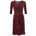 Red Squiggle Print Wrap Dress