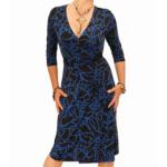 Blue Squiggle Print Wrap Dress