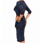 Blue Squiggle Print Wrap Dress