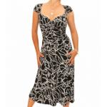 Black and White Squiggle Print Sweetheart Dress