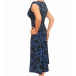 Blue Squiggle Print Sweetheart Dress