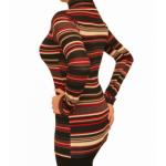 Red and Black Slashed Roll Neck Jumper