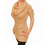 Camel Cowl Neck Tunic Jumper