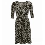 Black and White Squiggle Print Wrap Dress