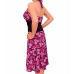 Pink Floral Print Corset Style Halter Dress