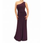 Purple One Shoulder Long Evening Dress