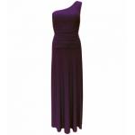 Purple One Shoulder Long Evening Dress