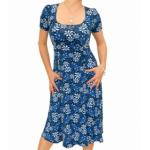 Blue Floral Print Tea Dress