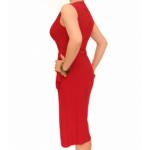 Red Sleeveless Wrap Dress