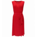 Red Sleeveless Wrap Dress