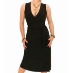 Black Sleeveless Wrap Dress