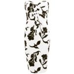 White and Black Floral Fully Lined Bustier Dress
